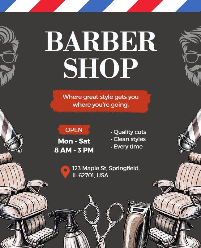 Classic Barber Shop Service Flyer Template
