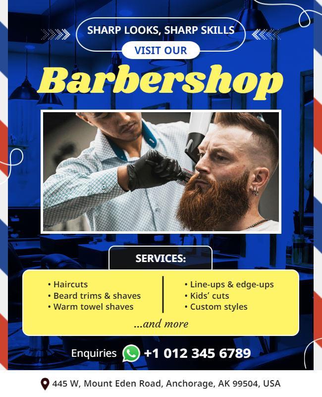 Classic Barber Shop Services Flyer Template