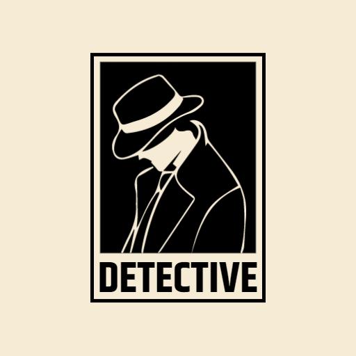 Classic Black and Cream Detective Logo Featuring Sleuth Imagery Logo Template