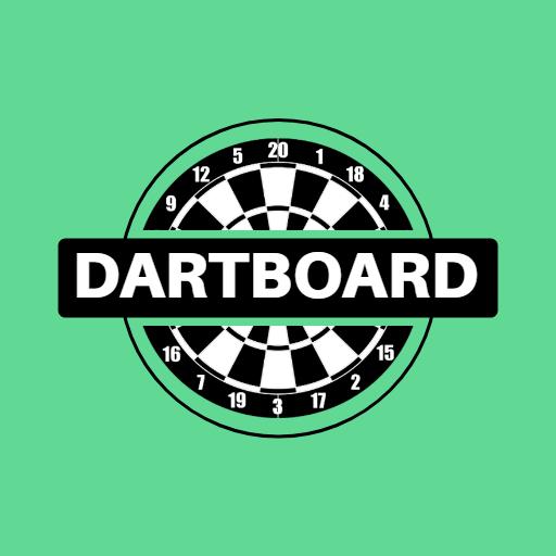 Classic Black and White Dartboard Design for Darts Logo Template