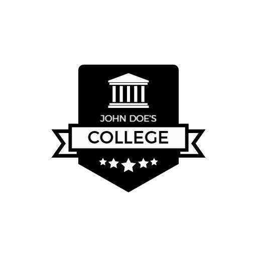Classic Black and White Design for Educational College Logo Template