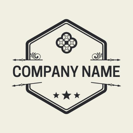 Classic Black Design with Decorative Elements for Vintage Logo Template