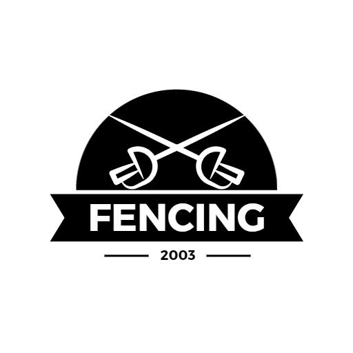 Classic Black Fencing Design Featuring Duel Swords Logo Template