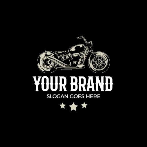 Classic Black Motorcycle Design Symbolizing Rider Passion Logo Template