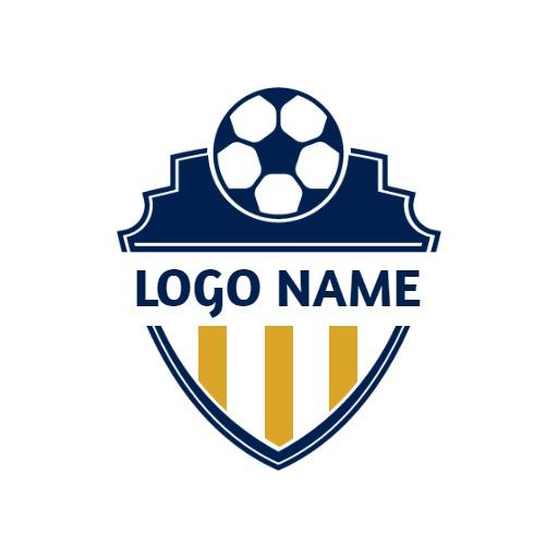 Classic Blue and Yellow Shield Design for Soccer Teams Logo Template