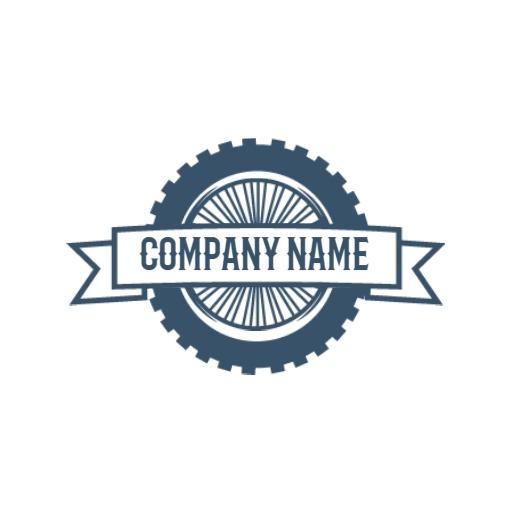 Classic Blue Bicycle Wheel Design for Motorcycle Branding Logo Template