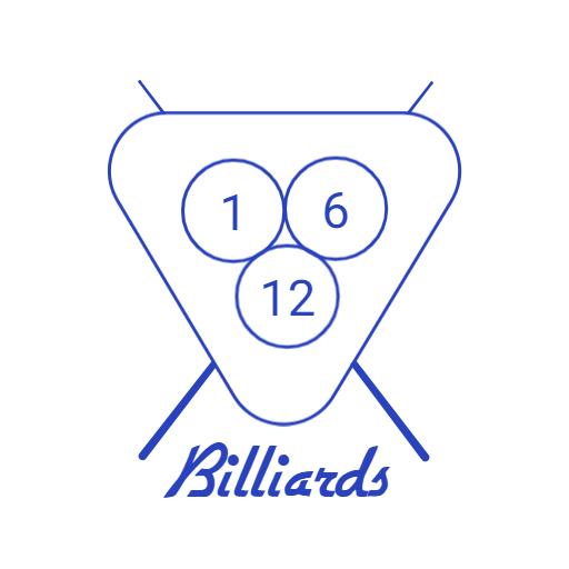 Classic Blue Billiards Triangle with Numbered Balls Logo Template