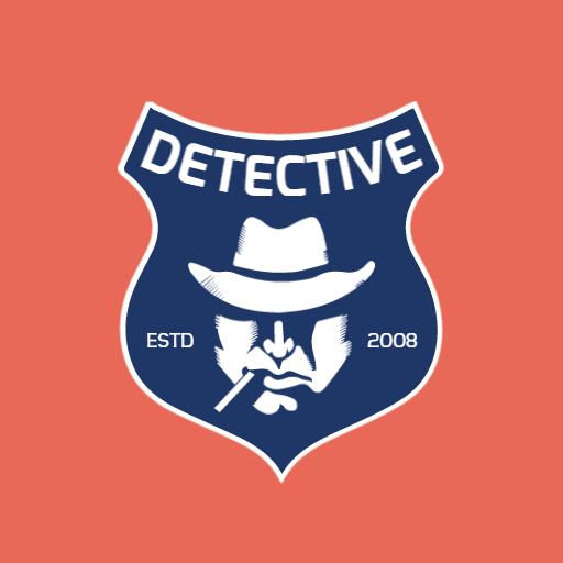 Classic Blue Detective Badge Featuring Iconic Detective Logo Template
