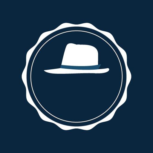 Classic Blue Hat Design Inside a Blank Circle Logo Template