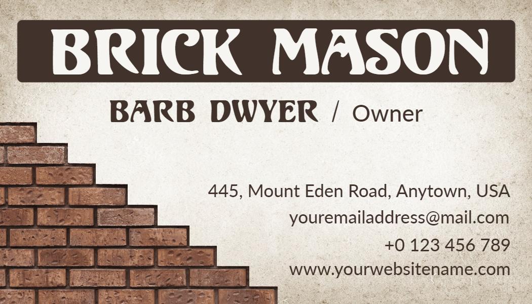 Classic Brick Masonry Services Business Card Template