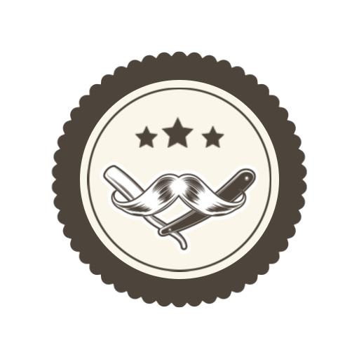 Classic Brown and White Barber Shop Logo Featuring Scissors Logo Template