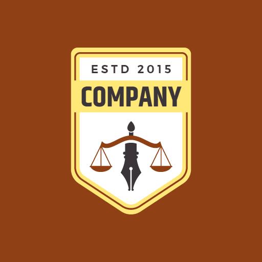 Classic Brown and Yellow Badge Representing Legal Services Logo Template