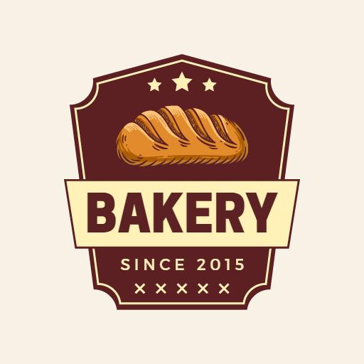Classic Brown Bakery Badge Featuring Fresh Bread Logo Template