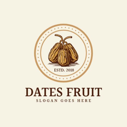 Classic Brown Design Featuring Premium Dates Fruit Logo Template