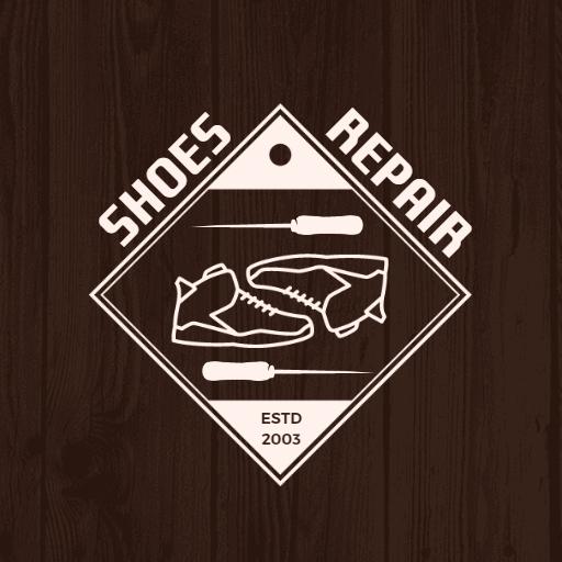 Classic Brown Shoes Repair Logo Featuring Vintage Design Elements Logo Template