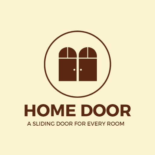 Classic Brown Sliding Door Design for Home Use Logo Template