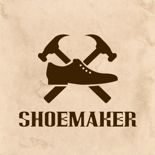 Classic Brown Tools and Shoe Design for Shoemaker Logo Template