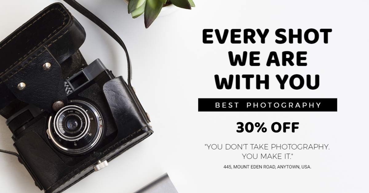 Classic Camera Capture with Black and White Theme Photography Banner Template