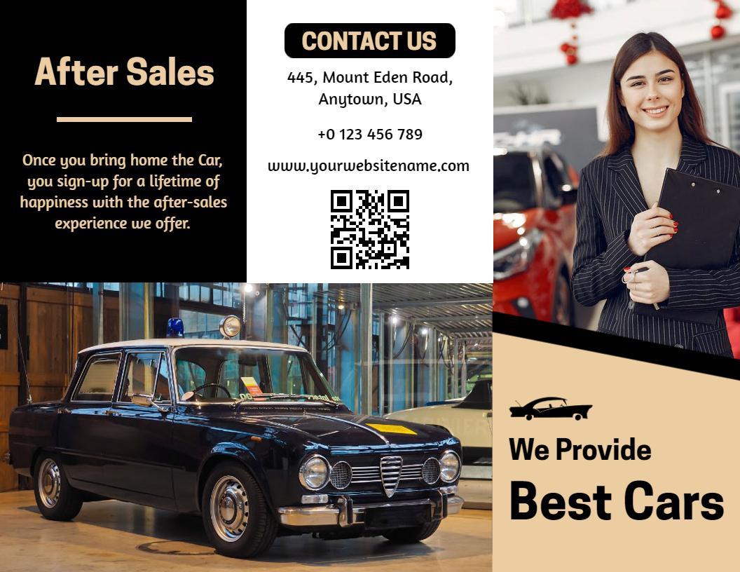 Classic Car After Sales and Test Drive Services Brochure Template