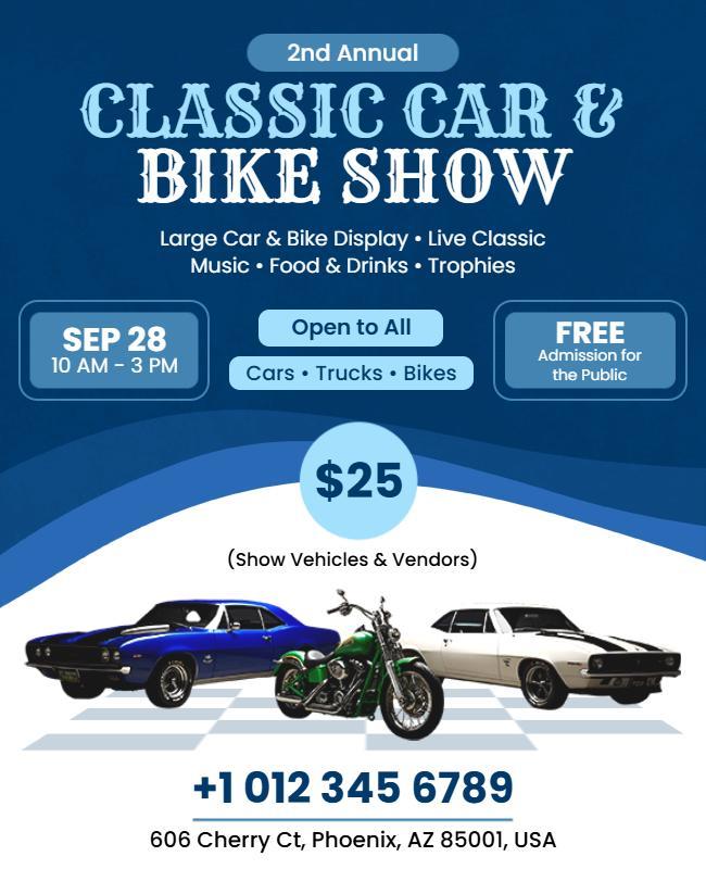 Classic Car and Bike Show Event Flyer Template