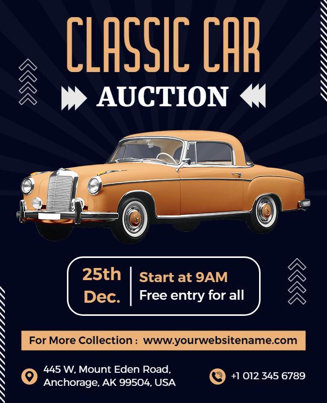 Classic Car Auction Event Flyer Template