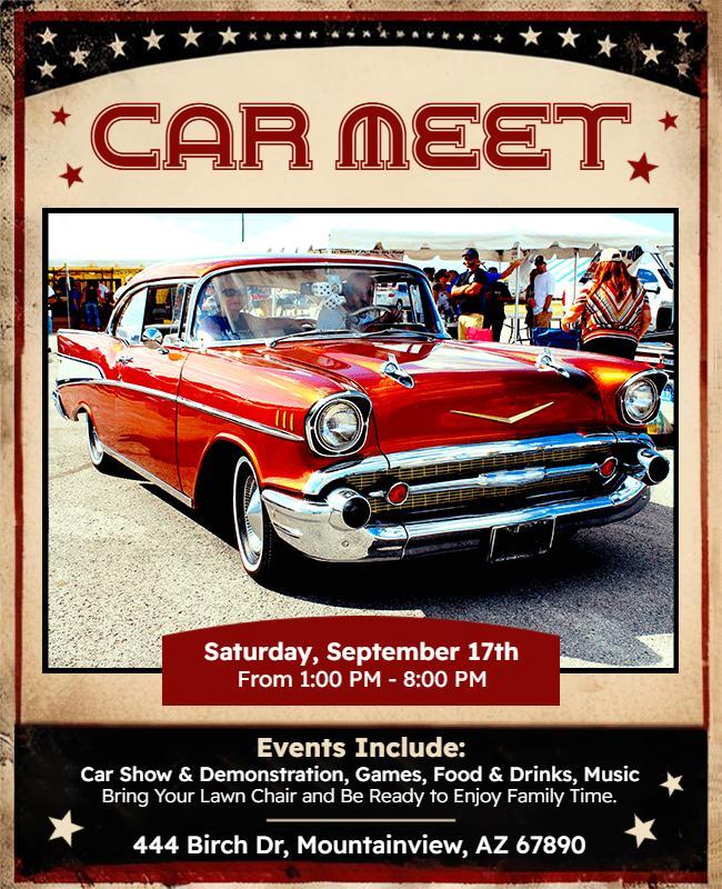 Retro Classic Car Meet Event Flyer Template