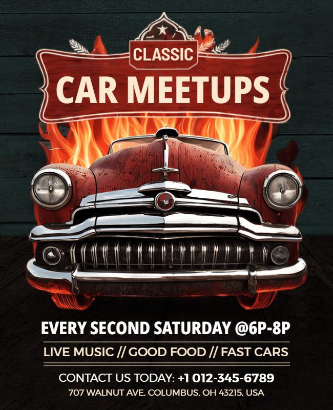 Classic Car Meetups Event Flyer Template