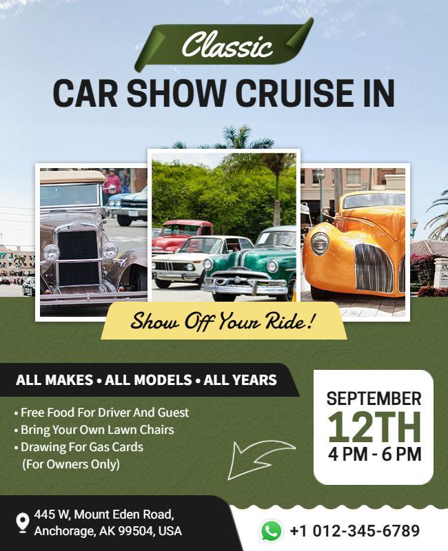 Classic Car Show Cruise in Flyer Template