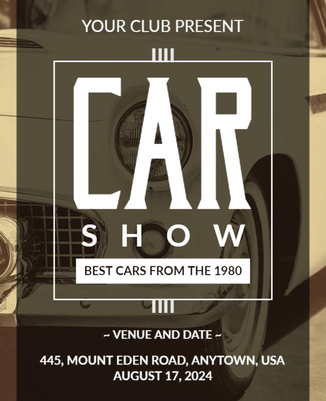 Retro Style Classic Car Show Flyer Template