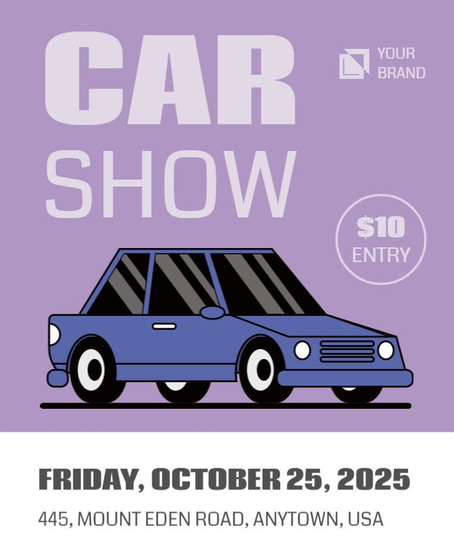 Playful Purple Car Show Event Flyer Template