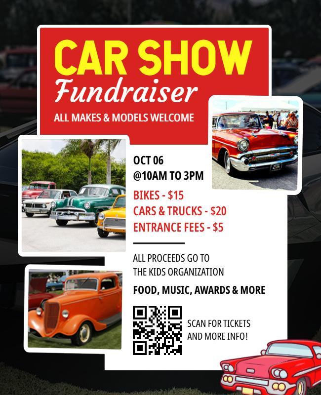 Classic Car Show Fundraiser Event Flyer Template