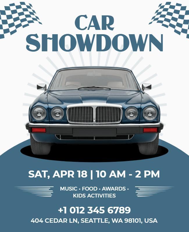 Classic Car Showdown Event Poster Template