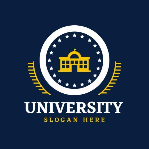 Classic Circular Design Featuring University Elements Logo Template