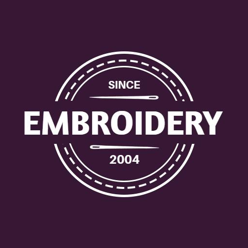 Classic Circular Design Showcasing Embroidery Craft Since 2004 Logo Template