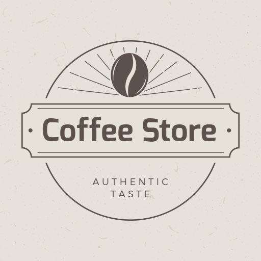 Classic Cream Background Design for Coffee Store Logo Template