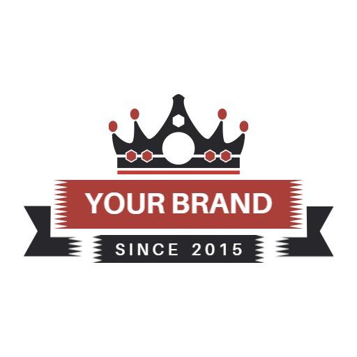 Classic Crown and Banner Design Representing Vintage Style Logo Template