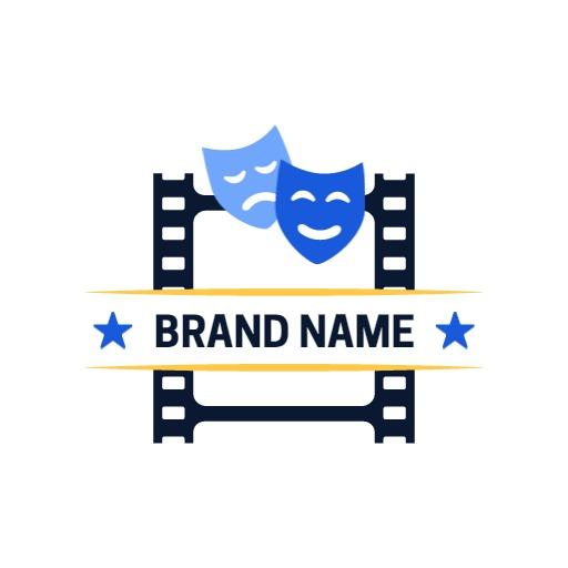 Classic Film Strip Design Featuring Entertainment Masks Logo Template