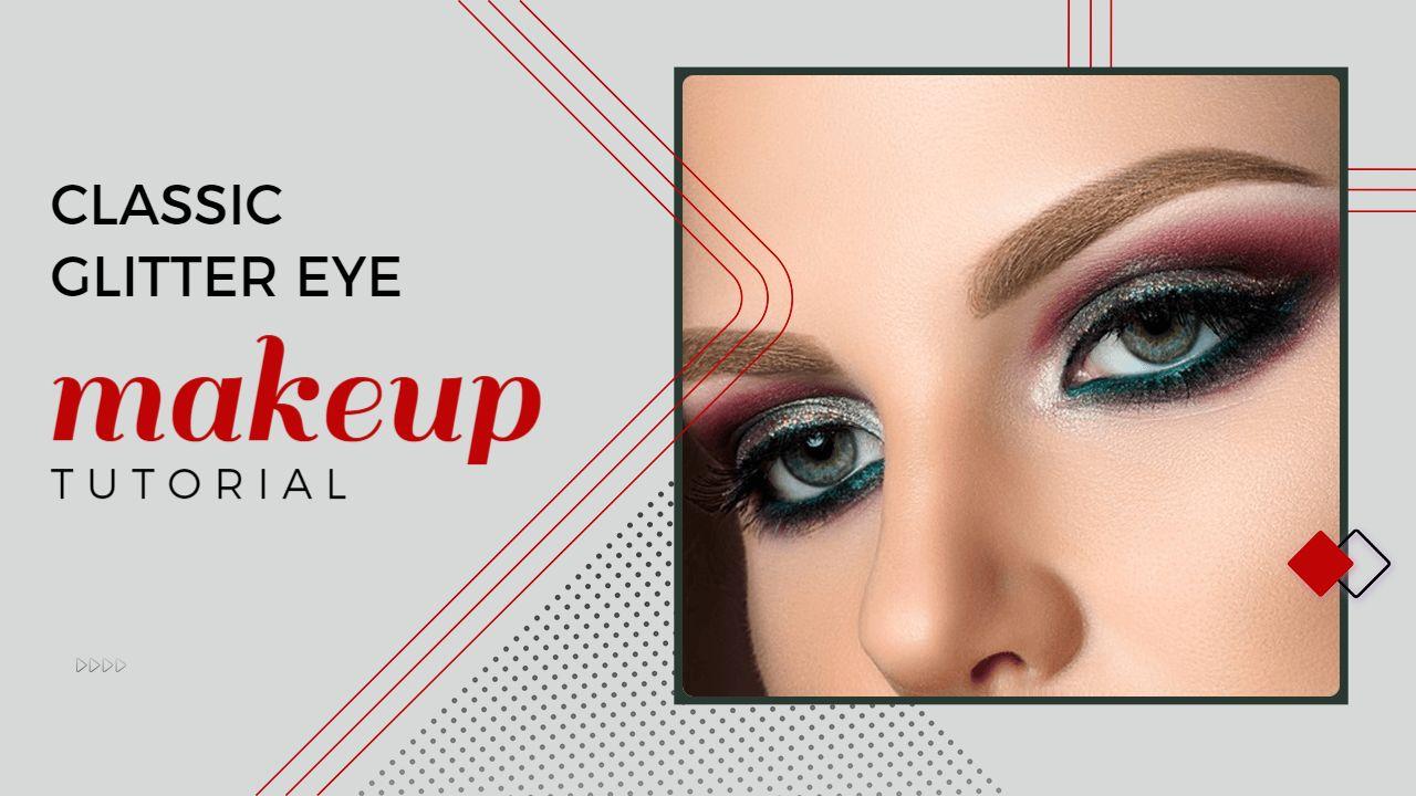 Classic Glitter Eye Makeup Tutorial YouTube Thumbnail Template