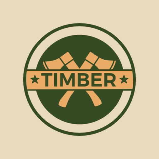 Classic Green and Beige Timber Design with Vintage Tools Logo Template
