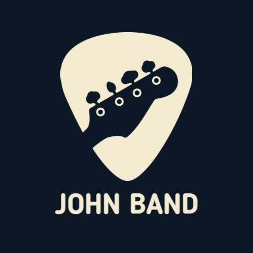 Classic Guitar Pick Design Representing Music Band Logo Template
