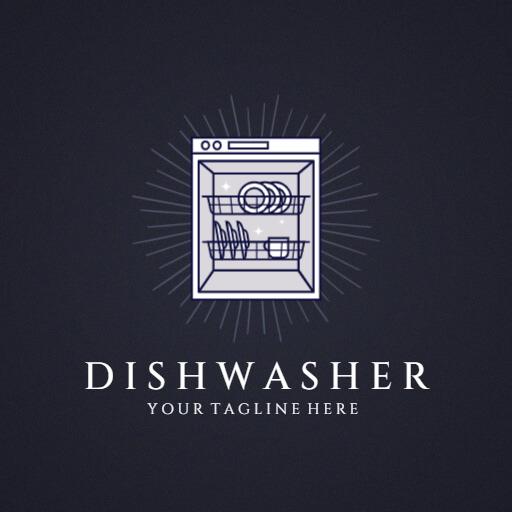 Classic Home Appliance Design Showcasing Dishwasher Utility Logo Template