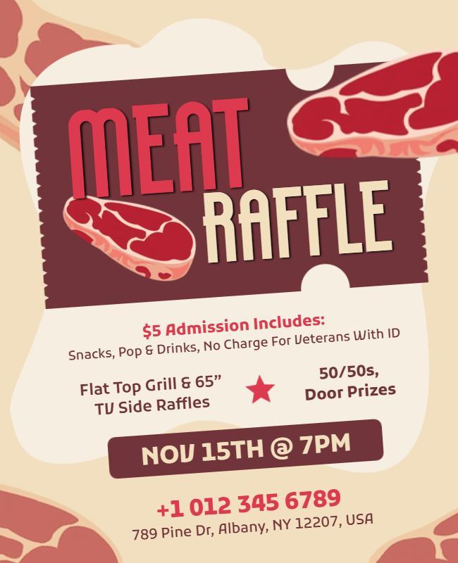 Classic Meat Raffle Promotion Poster Template