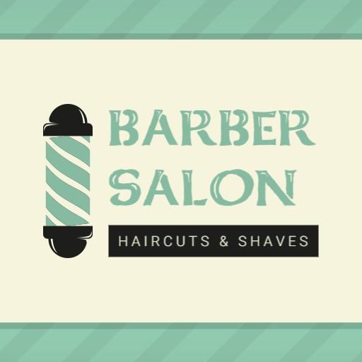 Classic Mint Barber Shop Design for Haircuts and Shaves Logo Template