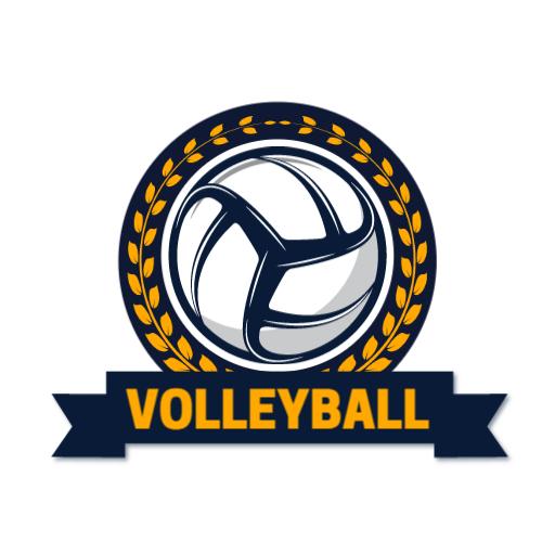 Classic Navy and Gold Volleyball Design Featuring a Ball Logo Template