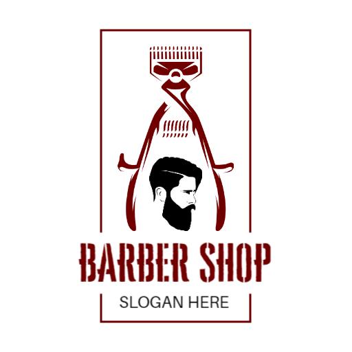 Classic Red and Black Barber Shop Design for Modern Styles Logo Template