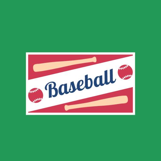 Classic Red and White Design Featuring Baseball Elements Logo Template
