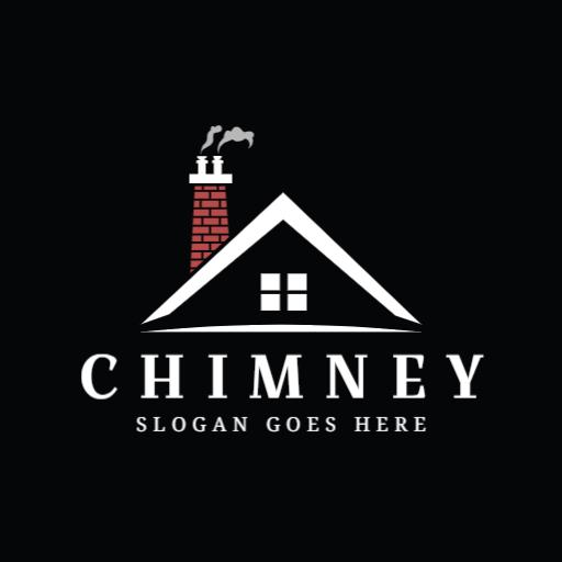 Classic Red Brick Chimney Design with Elegant House Logo Template