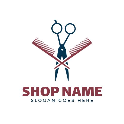 Classic Scissors and Combs Design for Barber Shop Logo Template
