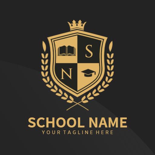 Classic Shield Design Representing Educational Excellence Logo Template