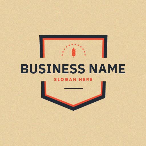 Classic Shield Design with Wheat for Vintage Branding Logo Template